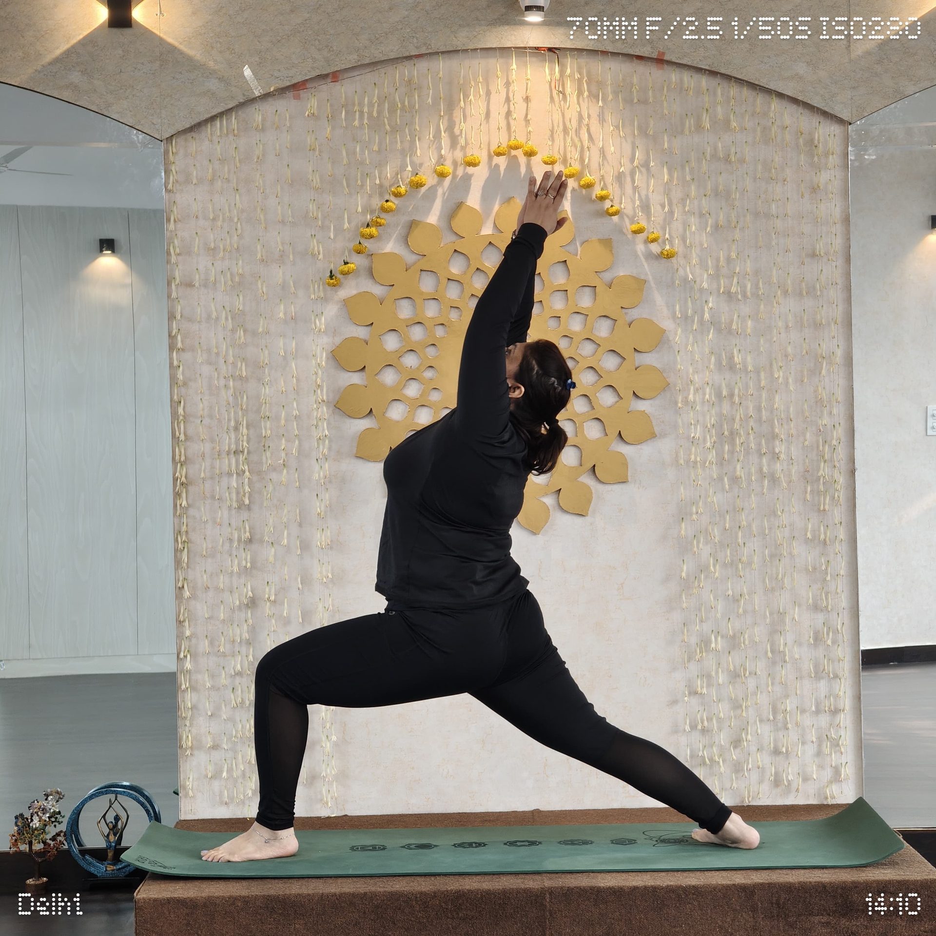 Warrior pose in the studio